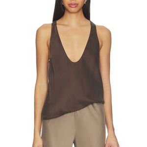 EAVES Vivian silk top in ganache